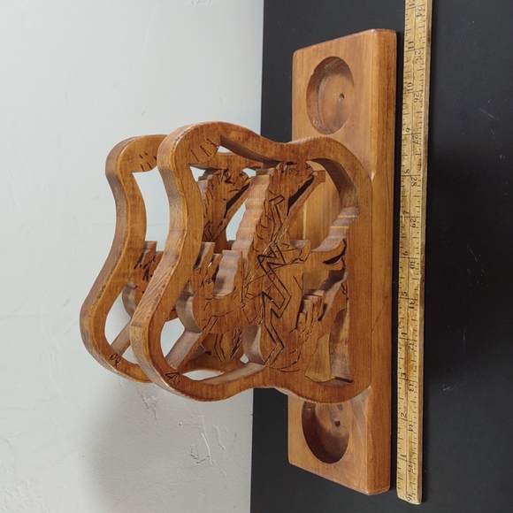 Vintage Handcrafted Wood "End of the Trail" Napkin/Letter Holder - Picture 5 of 7